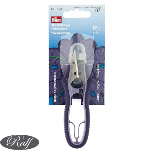 Foarfeca profesionala pentru ata cu prindere moale si capac, 12 cm - Prym 611523